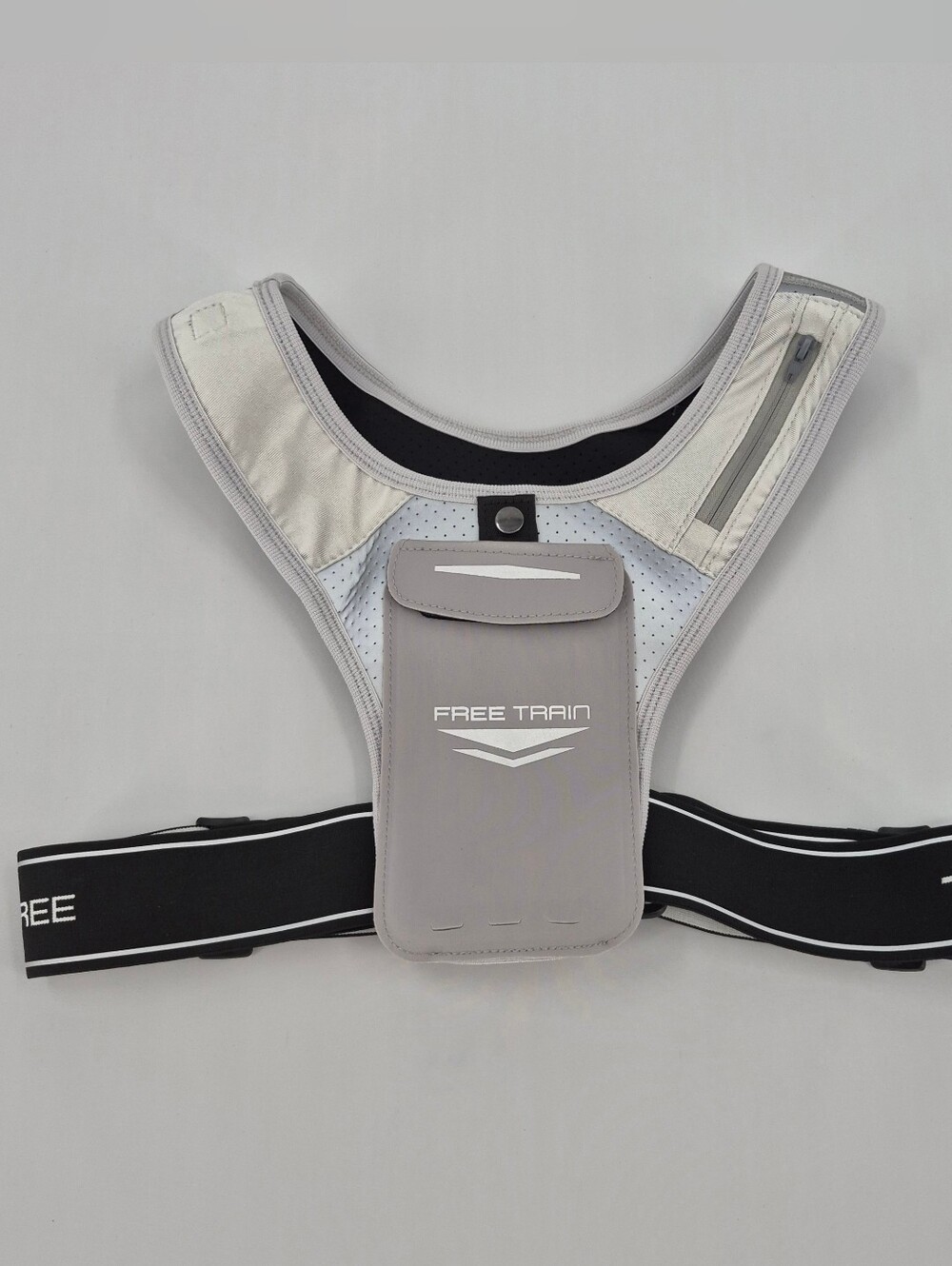Freetrain Running Vest Adjustable V1 Mobile Phone Holder - One Size Black Silver